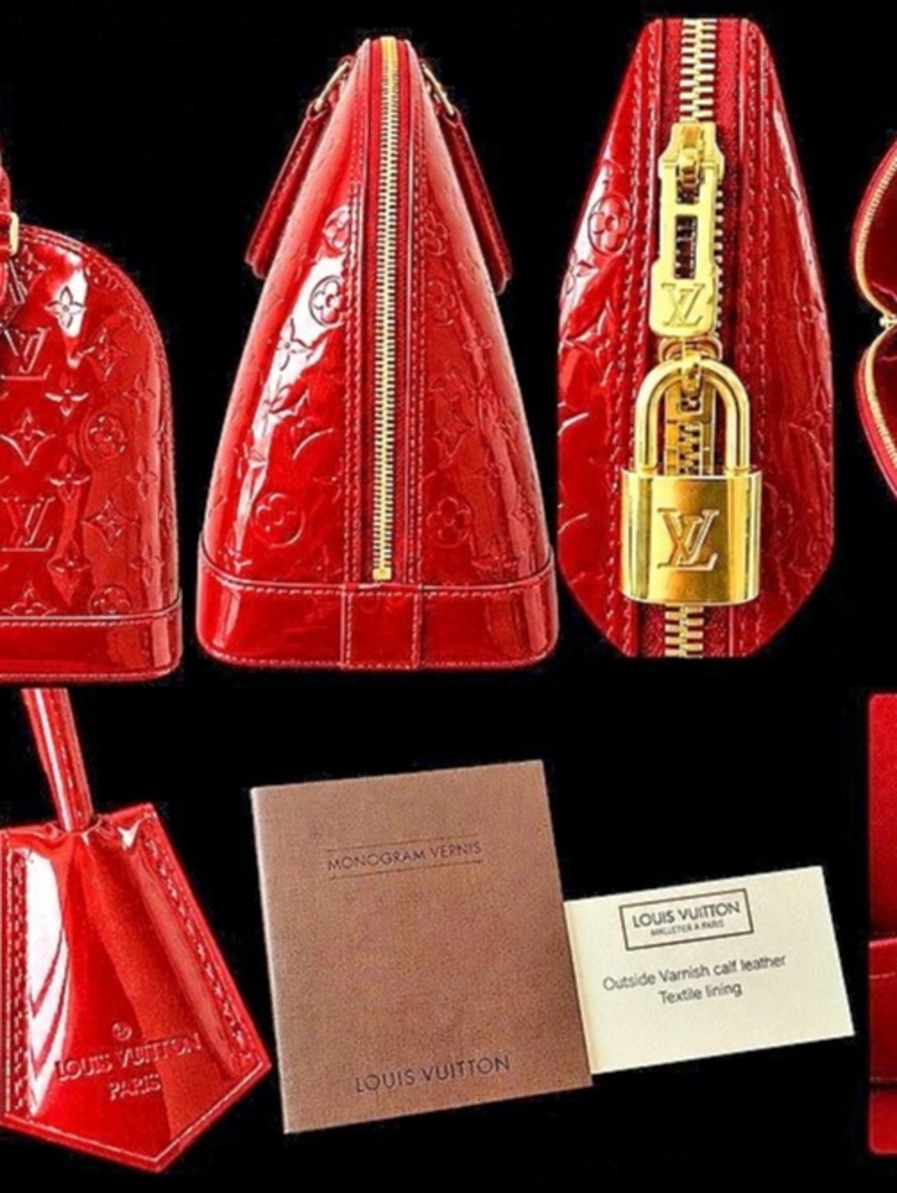 Louis Vuitton Alma PM Monogram Vernis in Red - Picture 7 of 8